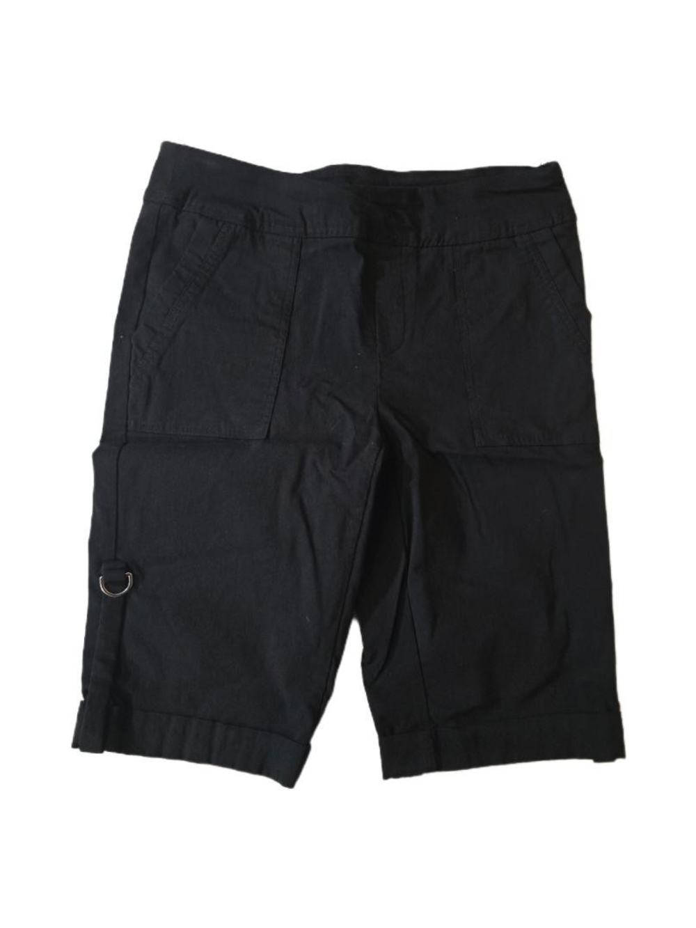 Kate Park Black Pull on Bermuda Shorts Size Medium